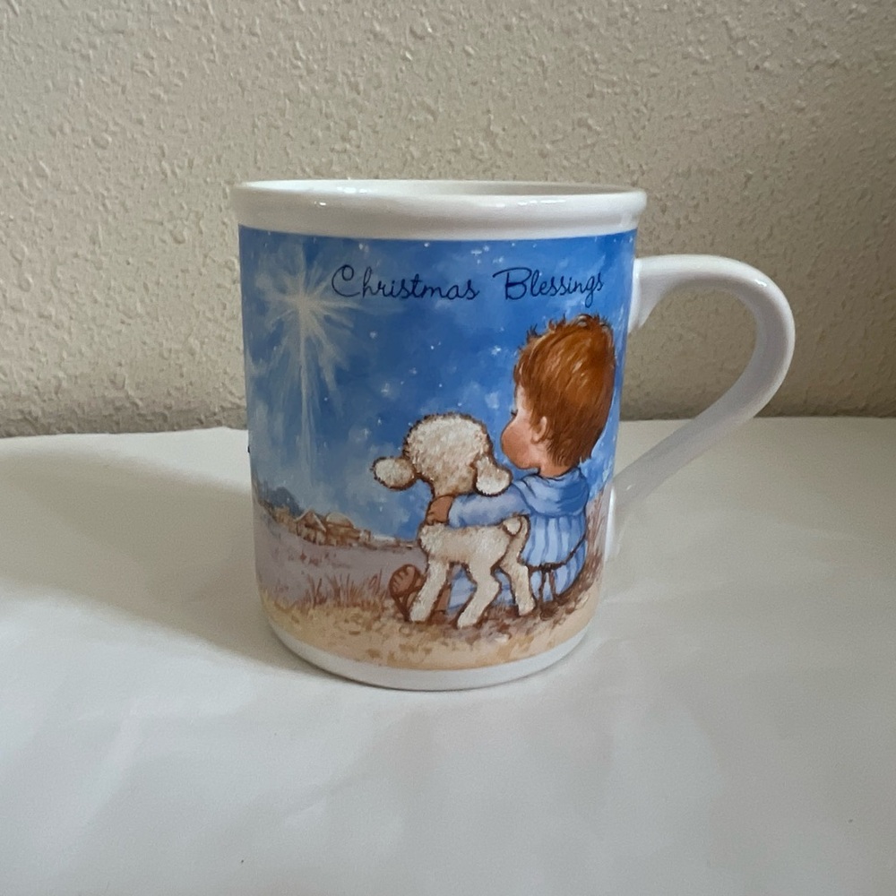 Vintage Hallmark 1986 Japan White Mug with Red Accents